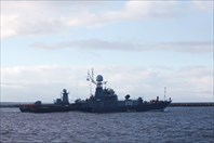 Военный корабль в Балтийском проливе