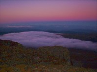 Закат на Сарлыке. Взгляд на восток-гора Сарлык