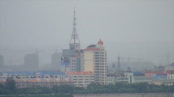 Город Хэйхэ в утреннем тумане