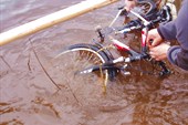 Велосипеды почти весь сплав были в воде