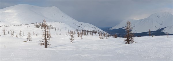 Вид с перевала на долину реки Вангыр. Фото Андрея Подкорытова.