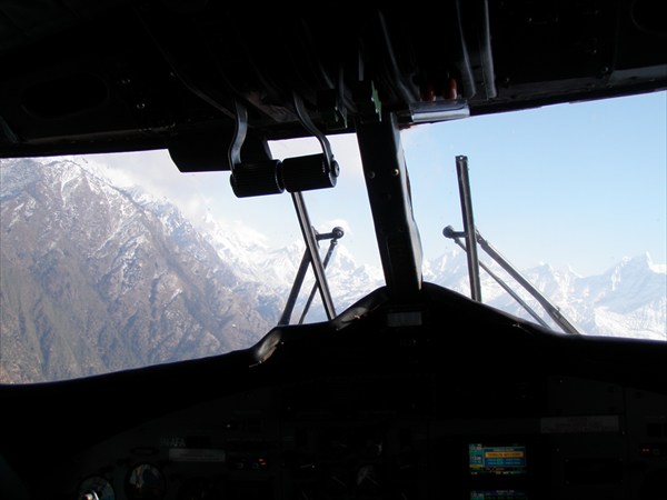 Вид из кабины во время полета