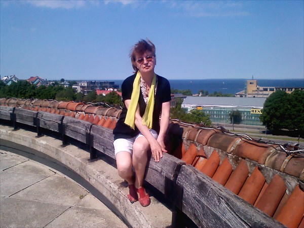 На крыше башни Морских ворот в Таллине.