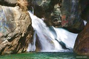 Бурятия. Аршан. Ущелье реки Кынгарга. Первый водопад