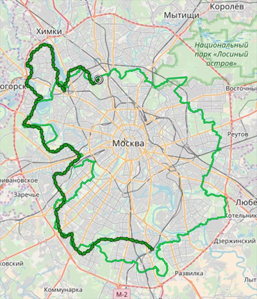 Запланированная в 2014 году часть велокольца, 89 км