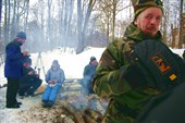 Паломники оставили нам костер и дрова.