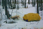 Наша палатка на льду Рдейского озера