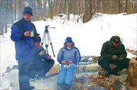 Прибыли к монастырю и пьем чай