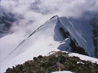 Вид на пройденный гребень с г. Актру