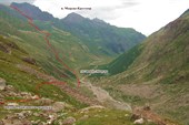 Путь подъема к верхним Мырдинским ночевкам
