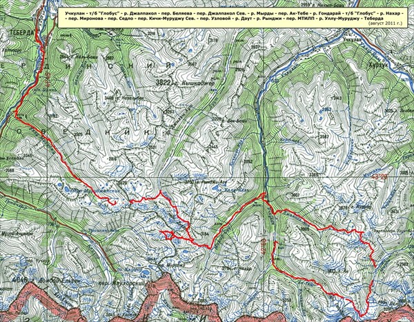 Карта с треком маршрута