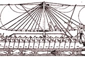 Судно экспедиции в Пунт со стены храма Хатшепсут в Дель-эль-Бахр