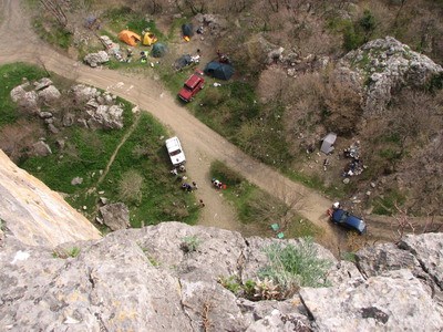 Вид сверху на лагерь