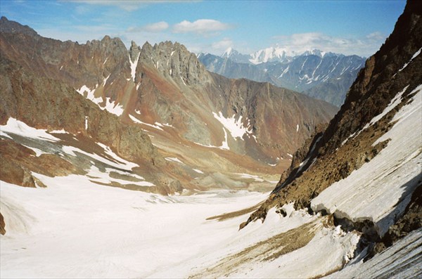 вид с перевала Сталь Южная в сторону Казбека