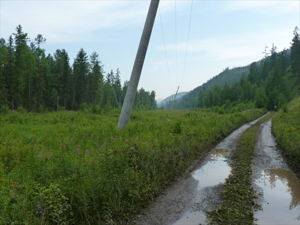 Начало зимника в Большую Речку  вдоль ЛЭП