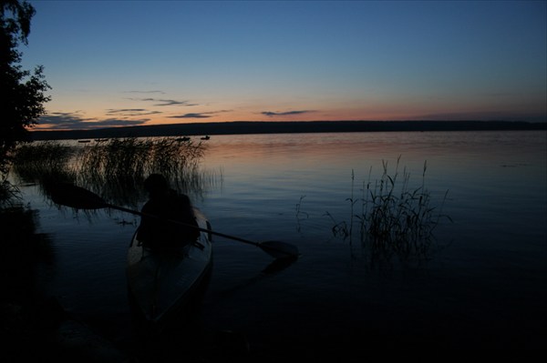 Закат на озере Суходольском (со стороны станции Лосево)