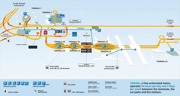 План аэропорта Шарль-де-Голля