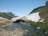 Остатки зимних лавин в Хибинах
