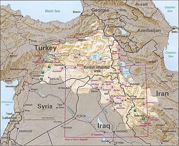 Карта Курдистана