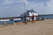 Паром через Шексну у п.Десятинское