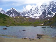 Вид с "южного" берега озера на горные вершины
