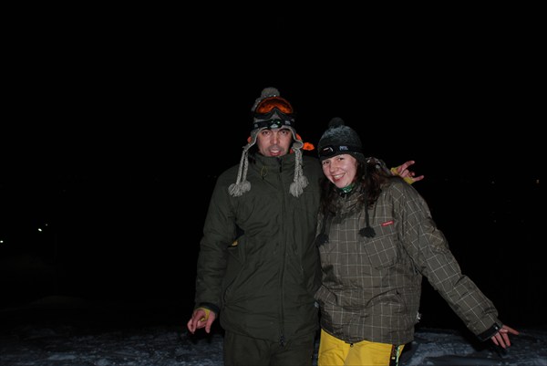 Мы с Яной на горе за несколько минут до Нового 2008 года