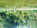 Отражение колеса в воде