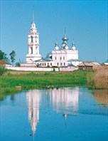 Вид с берега-Свято-Николо-Тихонов Лухский монастырь