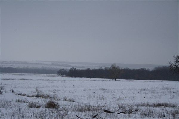 Гора Русская на горизонте (зима).