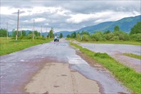 Затопление дороги в Усть-Коксу (с видом на долину)