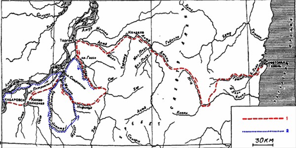 Схема экспедиции Арсеньева 1927 г.