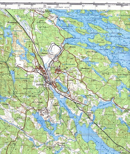Карта окрестностей Хийтолы