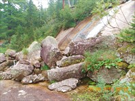 Водопад на р. Тайгиш перед оз. Малахитовая ванна