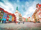 Poznan, Posen market square, old town, Poland. Town hall