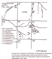 Схема массива Дзыхра-Карстовый район Дзыхра
