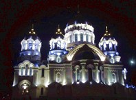 Ночное освещение храма-Вознесенский кафедральный собор