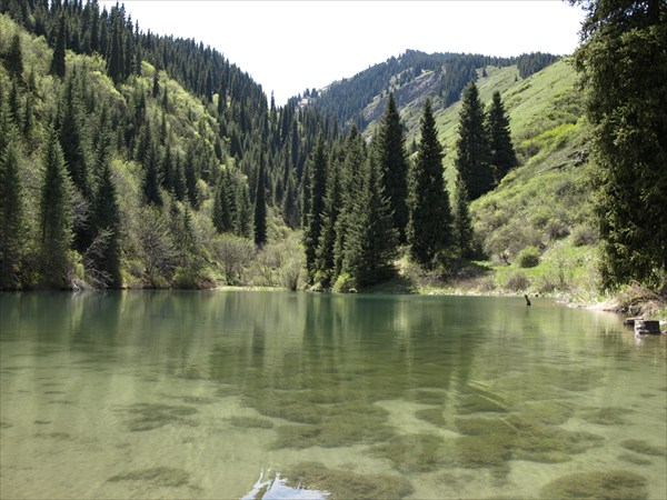 Маленькое горное озеро с рыбками