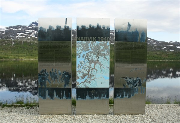 Памятник около Ose, посвященный битве за Нарвик 1940 г.