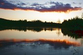 Закат на озере.