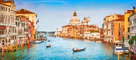 Canal Grande panorama at sunset, Venice, Italy