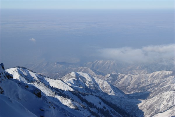 Вид с вершины Амангельды.