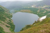 Озеро Хунул-Хузух с перевала Карнизного (Караташского)
