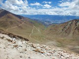 Вид на долину Инда и Ле с подъема на перевал Khardung La