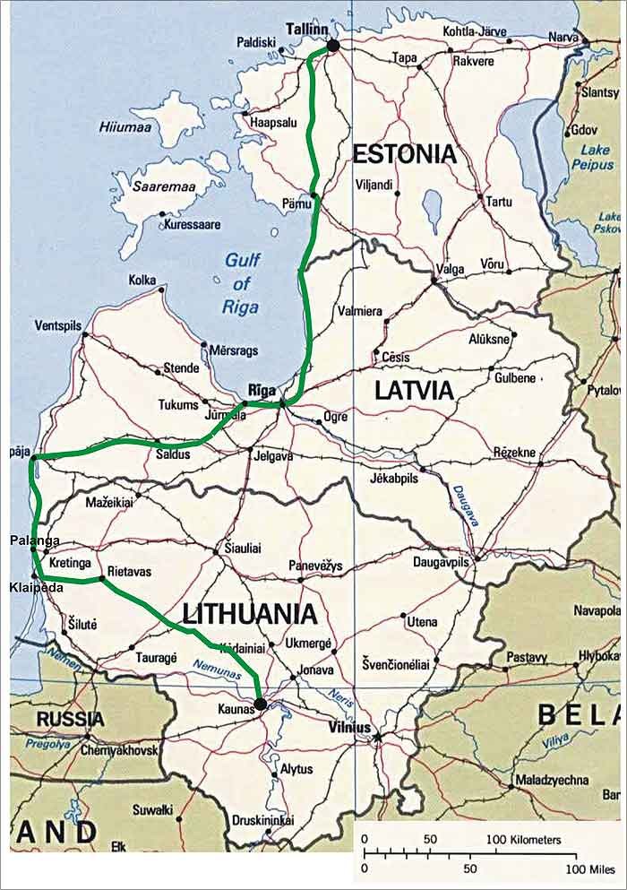Страны балтии карта