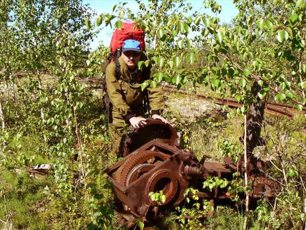 Остатки тракторной техники.