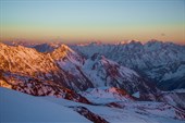 Кавказские горы на закате.. Вид на Обсерваторию