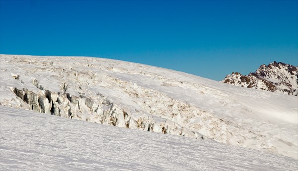 Ледник Гара-Баши, вид с бочек