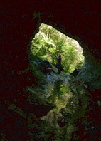 Вид изнутри пещеры.-пещера Бум Дес Анж