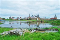 Вид на Кремль с Сельдяного мыса-Соловецкий монастырь
