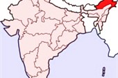 Красным цветом на карте Индии выделен Аруначал Прадеш